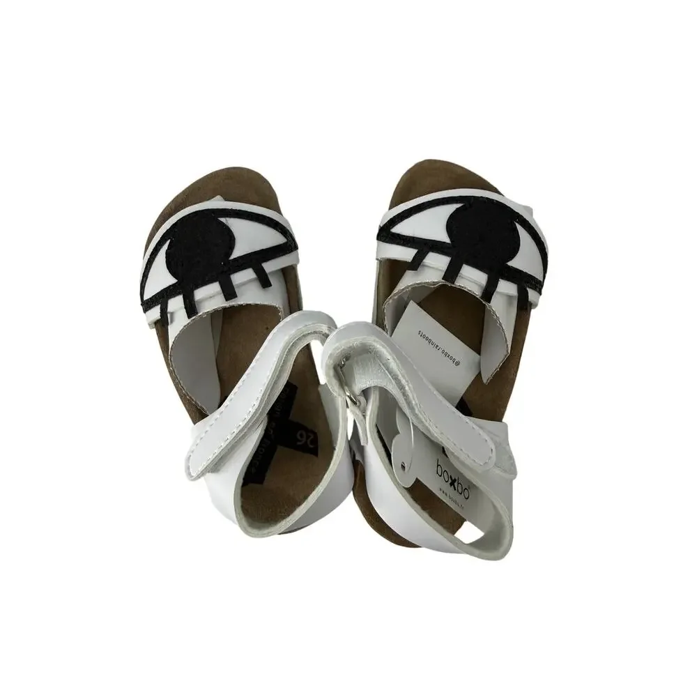 Boxbo Galaxy Eyes White Sandal Black Accent Kids Wistiti
